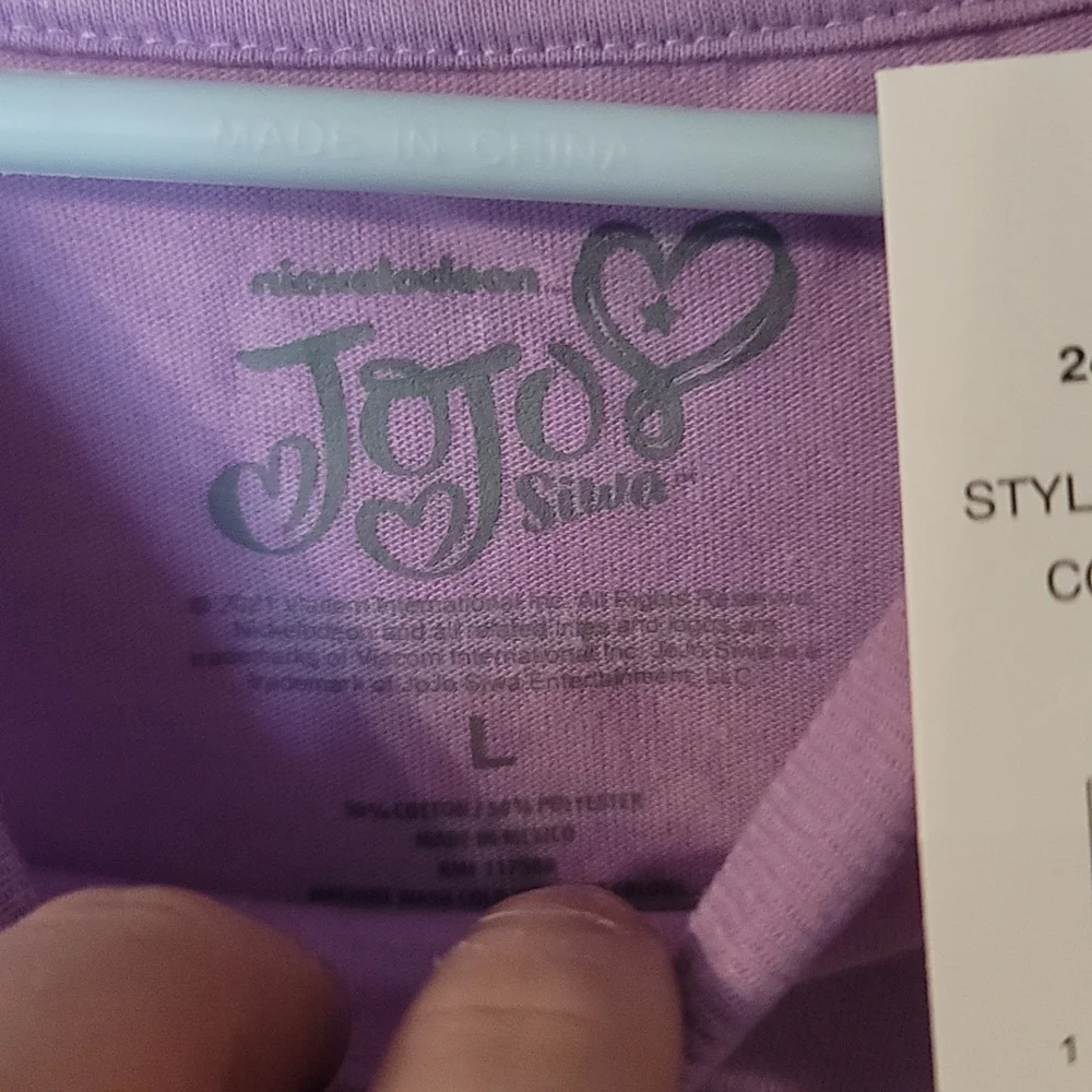 NICKELODEON GIRLS JOJO SIWA GRAPHIC TEE: PURPLE: NWT: SZ L_3